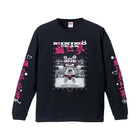 WRESTLER 魅仁夢参上♥ LONG SLEEVE T-SHIRTS BLACK